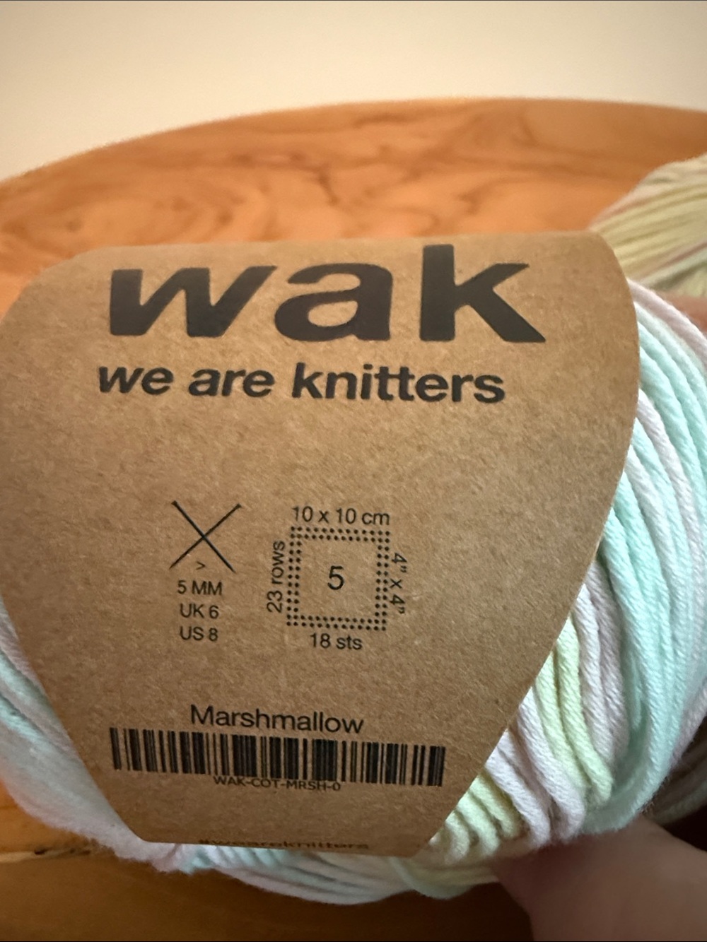 WAK We Are Knitters 100% Pima Cotton Yarn Marshmallow Lot 2 100g / 3.5 oz Skein - Picture 5 of 6